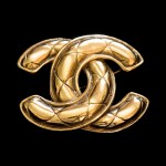 Goldene Vintage Chanel Schmuck Brosche CC Logo
