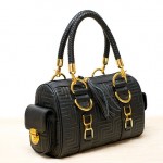 Schwarz goldene Henkeltasche Handtasche