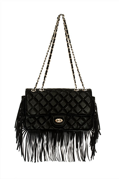 Jumbo Flap-Bag Fransen Handtasche Blogger Style