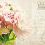 Vintage Rosen Postkarte