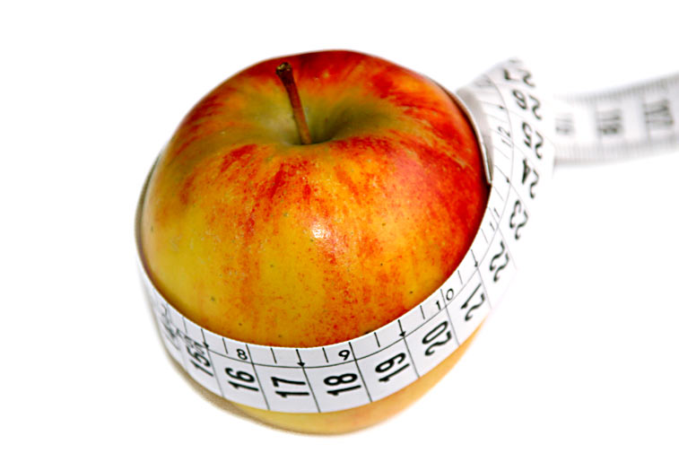 Apfel mit Massband Abnehmen