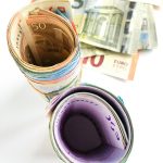 Bündel Geldschein Euroschein Rollen