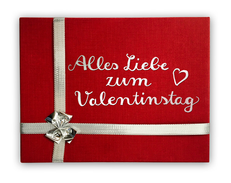 Geschenk-Box Alles Liebe zum Valentinstag Handlettering Schrift