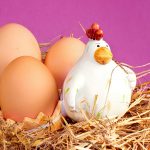 Hühner Eier Huhn Stroh Osterdeko