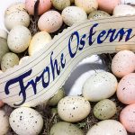 Osterkranz Ostereier Frohe Ostern Zettel