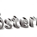 Ostern Osterhasen-Ohren 3D Schrift silbermetallic Banner