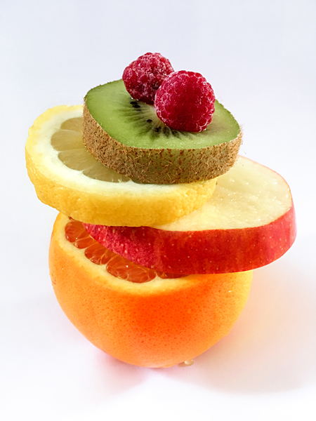 Obst-Stapel gestapelte Früchte Vitamine