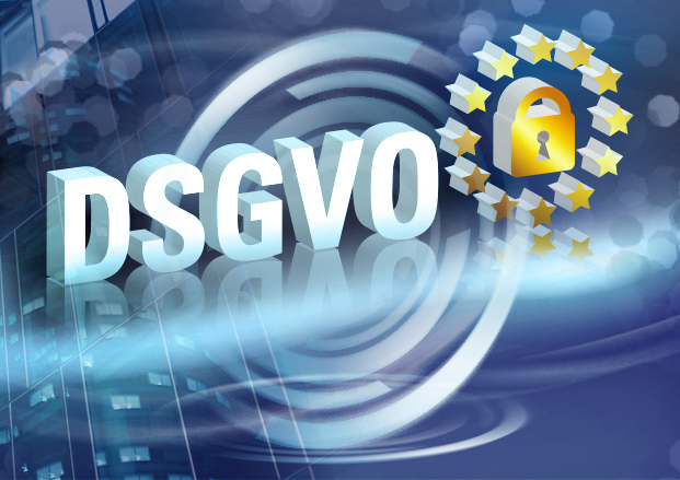 Datenschutz-Grundverordnung DSGVO Europa-Symbol Sterne Schloss IT