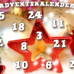 Adventskalender-Bild Weihnachtsbild Weihnachts-Sterne Weihnachtskugeln Zahlen Ziffern
