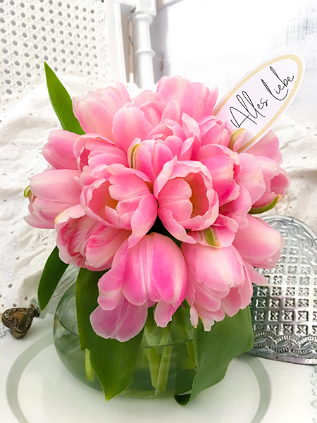 Rosa Tulpen Muttertag Alles Liebe Gruß Blumenstrauss