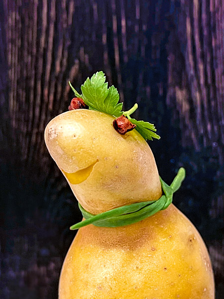 Bio Kartoffelmännchen lachendes Kartoffelgesicht Kartoffelfigur Maskottchen