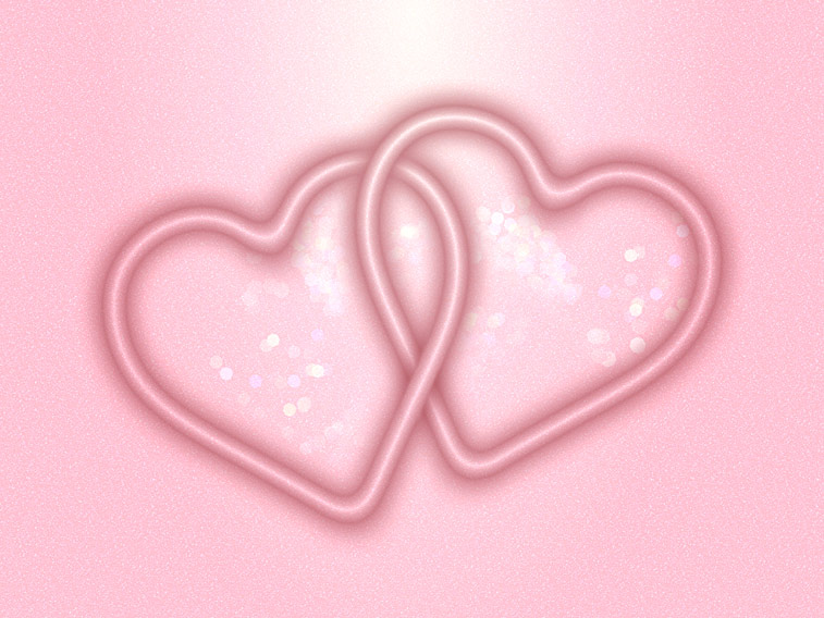 Verschlungene rosa Herzen Valentinstag Hochzeit Liebe